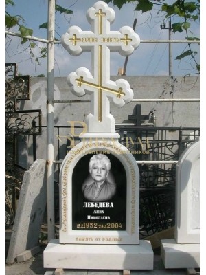 Белый памятник-крест №8 — ritualum.ru